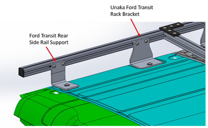 FORD TRANSIT - 148EXT REAR STANDARD ROOF RACK BRACKETS - SET OF 2 - Unaka Gear Co.