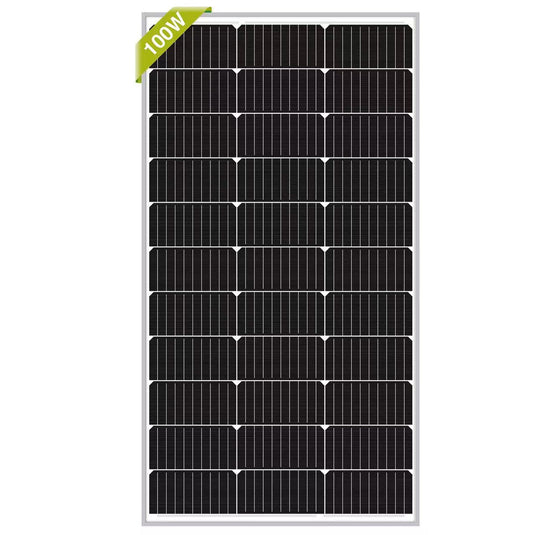 Newpowa - 100W 12V Monocrystalline Rigid Solar Panel